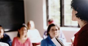 Professor in classroom