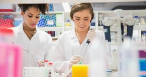 students working in a lab