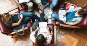 students studying