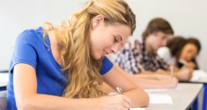 students taking test