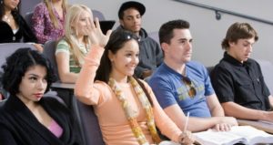 Group of University students in lecture hall