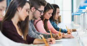 students taking test