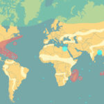 Stock photo infographic showing global climate vulnerabilities