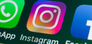 Close-up of Instagram app icon on a smartphone screen