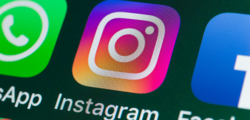 Close-up of Instagram app icon on a smartphone screen